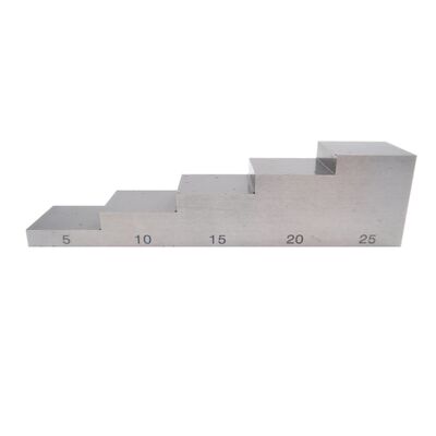 5 bước khối hiệu chuẩn siêu âm với 5-10-15-20-25MM độ dày và các vật liệu khác nhau
